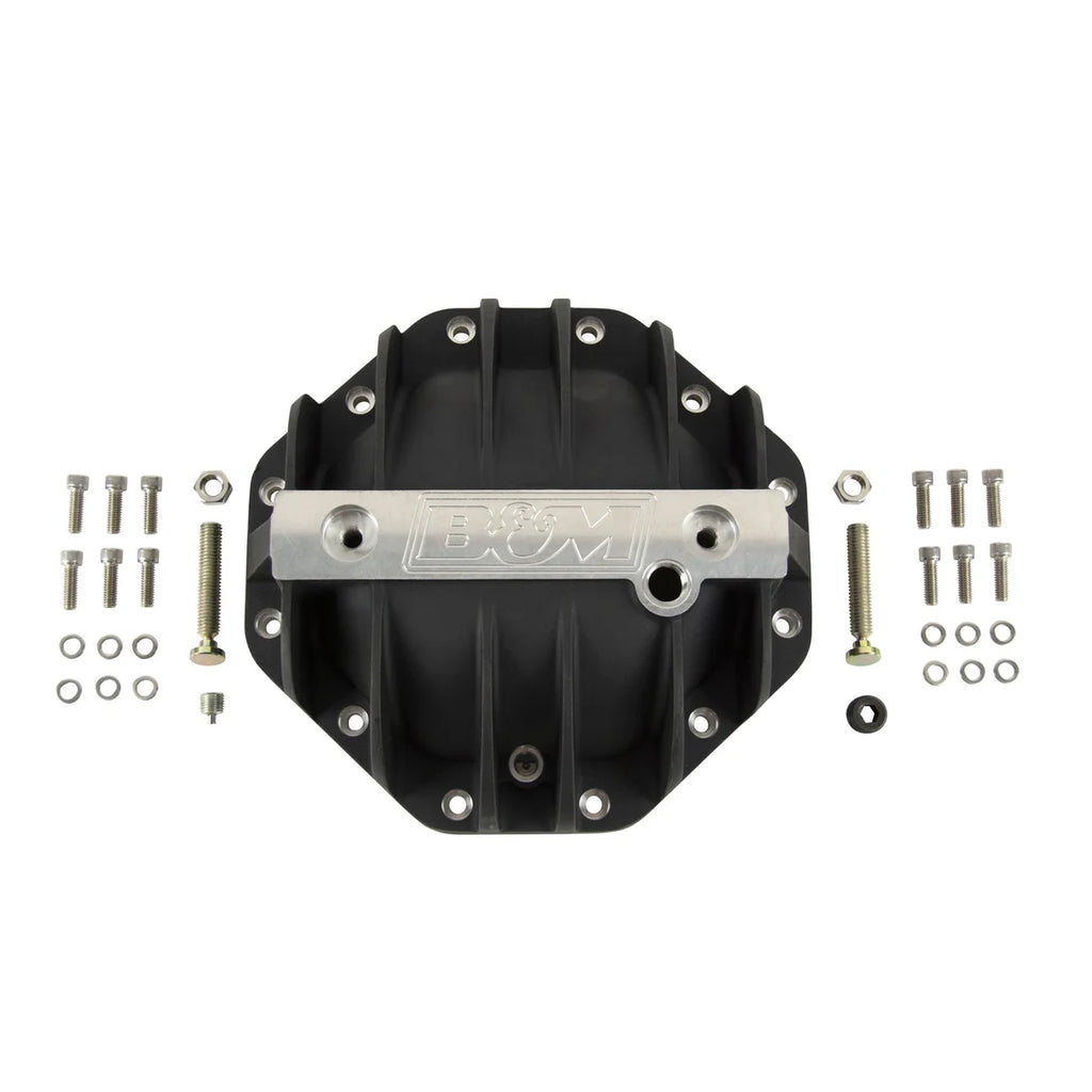 B&M Hi-Tek Aluminum Differential Cover - Black fits 1994-2024 Chrysler / Dodge / Mitsubishi / Ram 9.25-inch - Back View