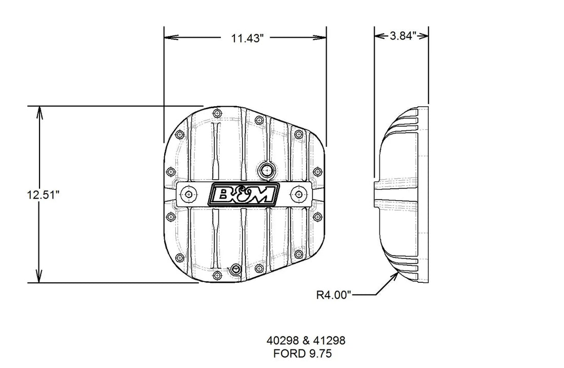 B&M Hi-Tek Aluminum Differential Cover - Black fits 2009-2024 Ford / Lincoln 9.75-inch - Installation View