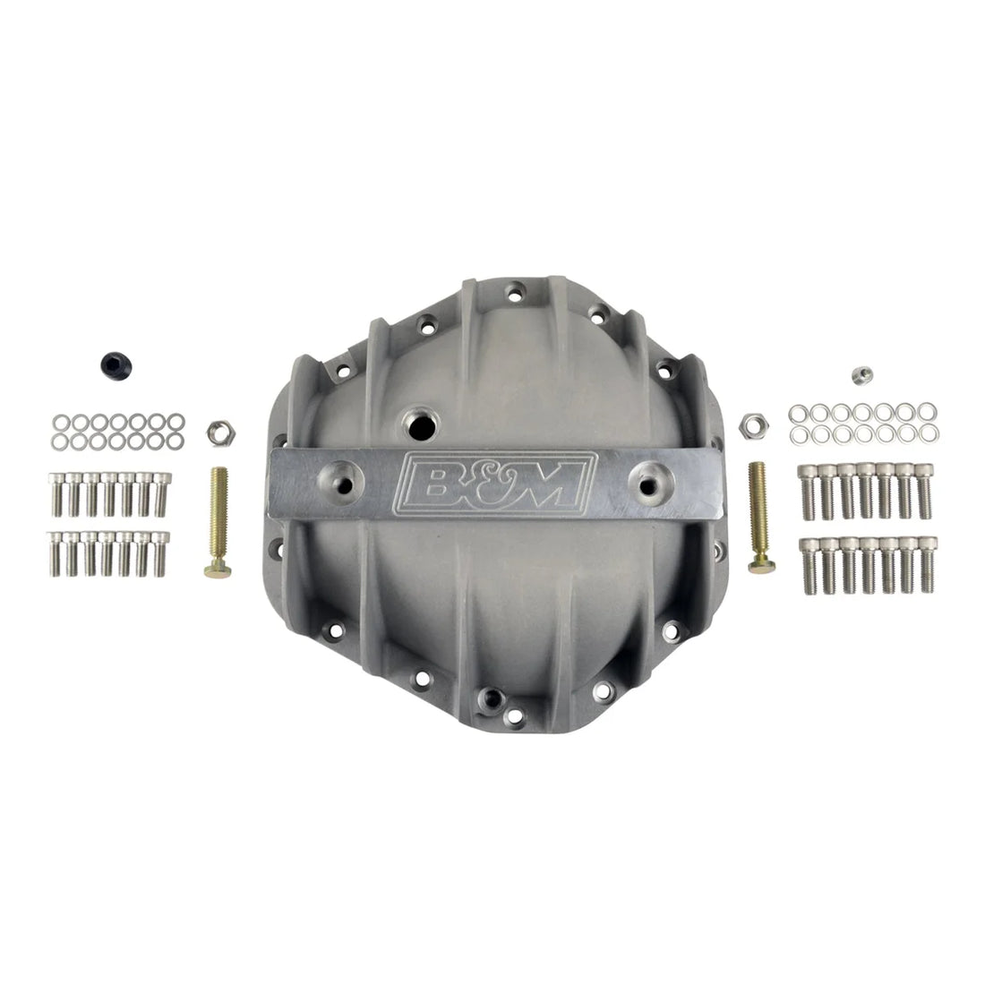 B&M Hi-Tek Aluminum Differential Cover fits 1973-2020 Cadillac / Chevrolet / GMC Corporate 14-bolt (10.5-inch) - Side View