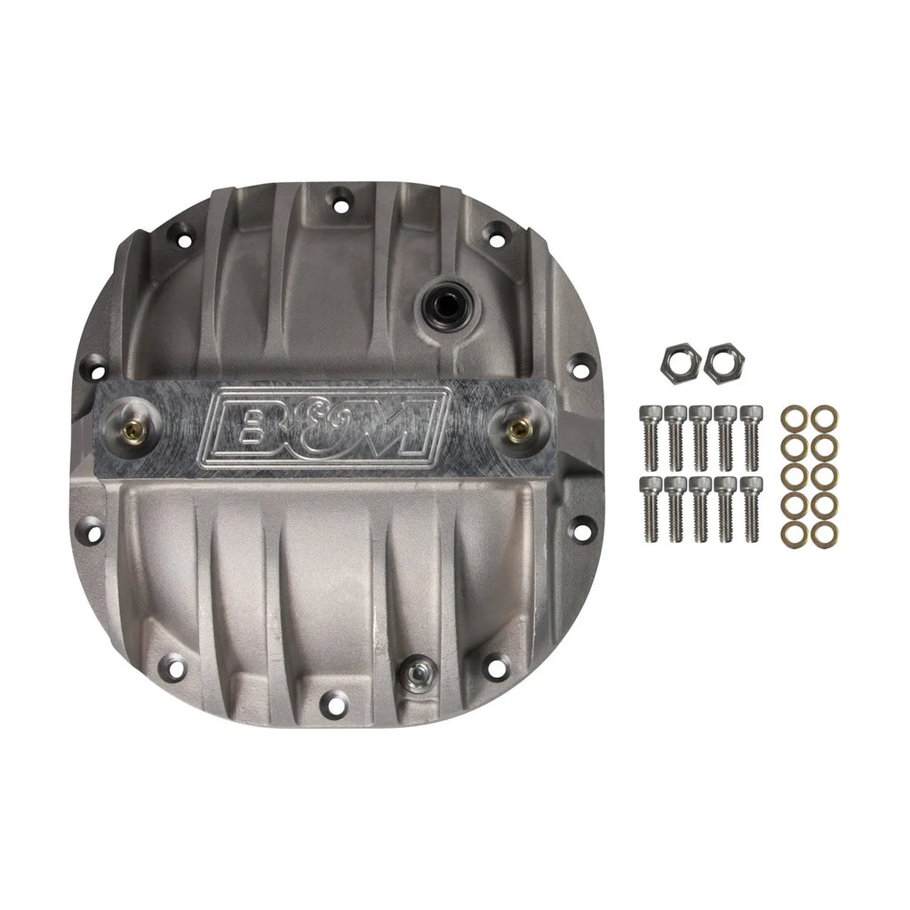 B&M Hi-Tek Aluminum Differential Cover fits 1983-2014 Ford 8.8-inch - Check Fitment Details - Back View