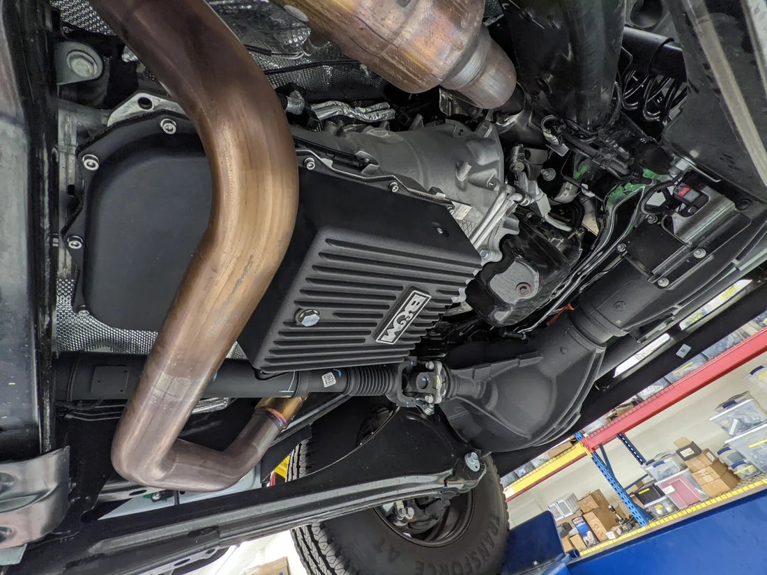 B&M Hi-Tek Deep Heavy Duty Transmission Pan - Side View