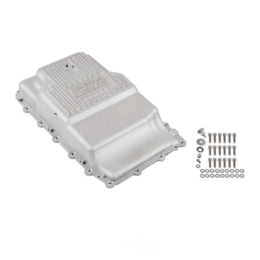 B&M Hi-Tek Heavy Duty Deep Transmission Pan - 10R80 - Aluminum - Natural 70400 fits 2023 Ford Expedition - Side View