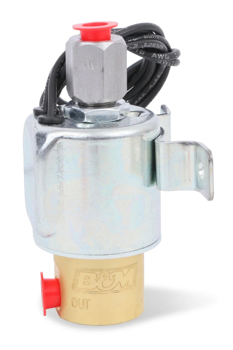 B&M Kit Includes Solenoid, Button Switch, Switch Mount, Fuse, and Indicator Light. 46076 - Back View