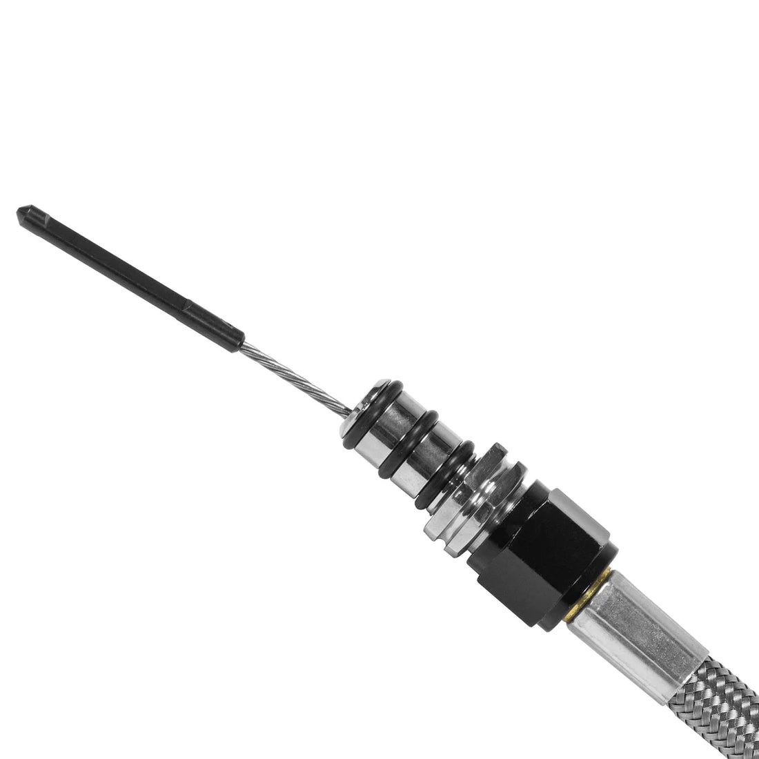 B&M Locking Auto Trans Dipstick & Tube - Back View