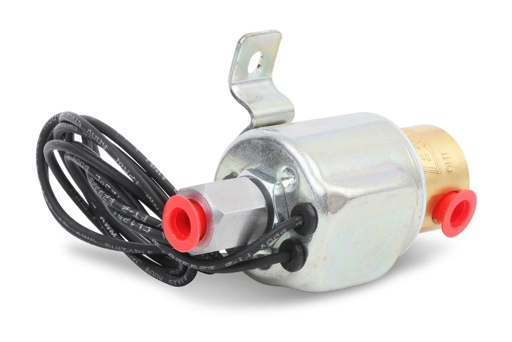 B&M Replacement Solenoid is Zinc Plated Steel with 1/8-inch NPT Inlet/Outlet 46075 - Back View