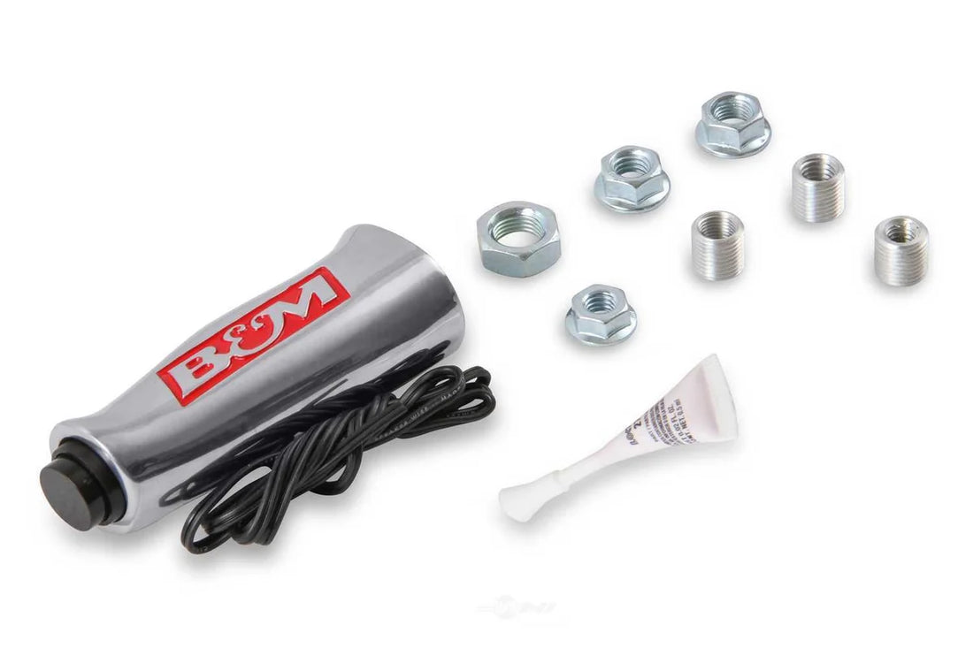 B&M Universal T-Handle - Brushed with 12V Switch 80658 - Side View