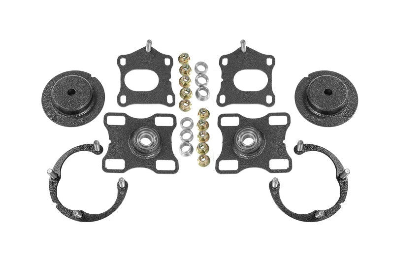 BMR 11- 14 Ford Mustang / Shelby GT500 Caster Camber Plates - Black Hammertone