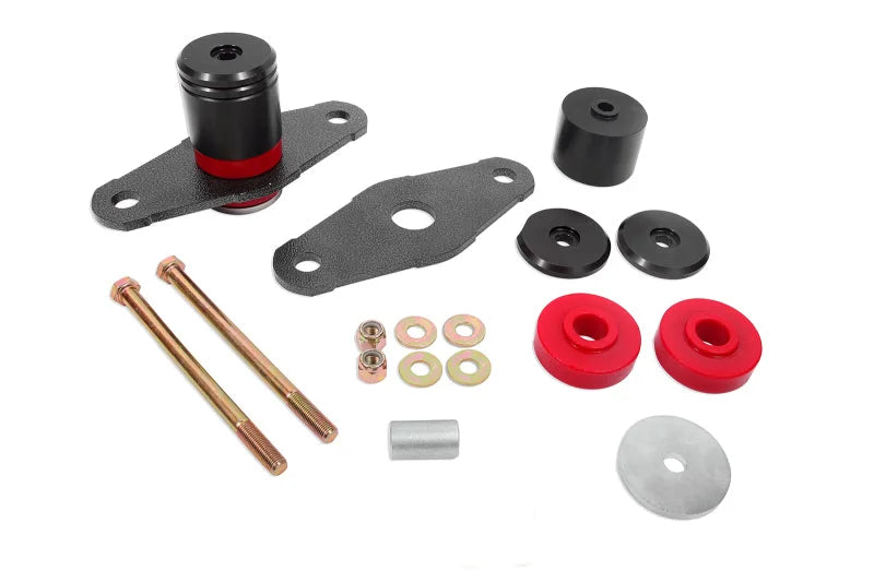 BMR 11-18 Dodge Challenger Motor Mount Polyurethane Bushing Upgrade Kit - Black Anodized - Side View