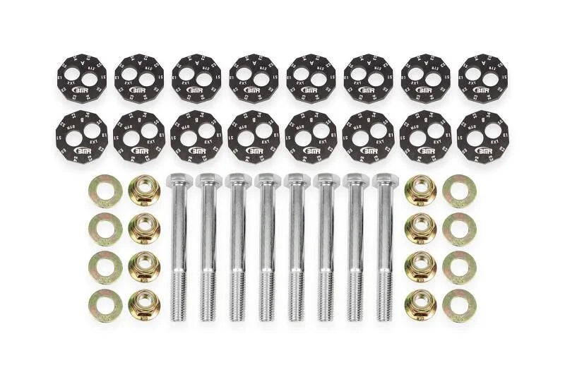 BMR 14-19 Chevrolet Corvette C7 Front & Rear Lower Control Arms Camber Bolt Kit - Black Anodized