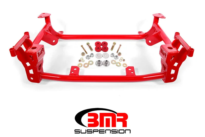 BMR 15+ Ford Mustang GT Lightweight K-Member - Red - Side View