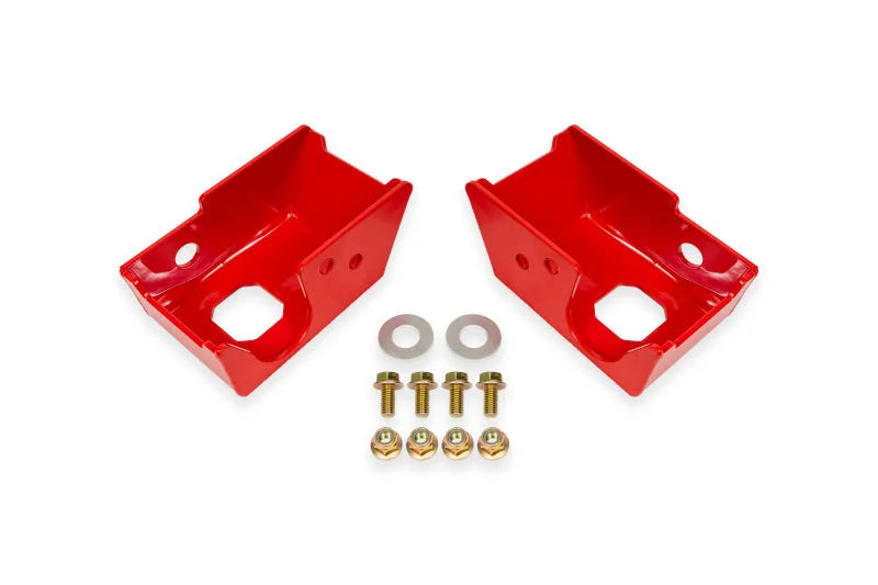 BMR 2021+ Ford Bronco (Exc. Bronco Sport) Rear Shock Mount Skid Plates - Red