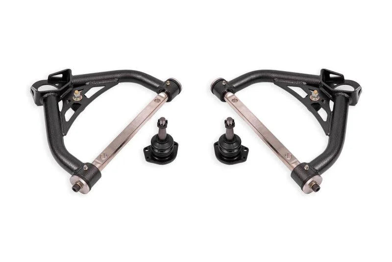BMR 70-81 Chevrolet Camaro Non-Adj. Upper A-Arms w/ 0.5in Tall Ball Joint (Delrin) -Black Hammertone