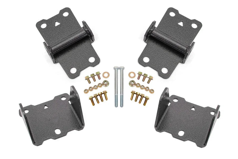 BMR 78-87 G-Body Motor Mount Kit Upper & Lower Solid - Black Hammertone