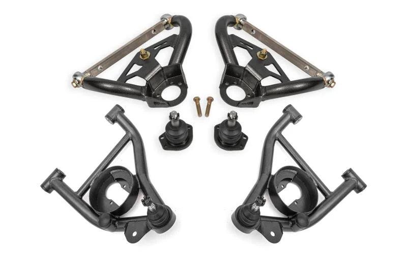 BMR 78-87 GM G-Body Adjustable Upper A-Arms Standard Ball Joint - Black Hammertone