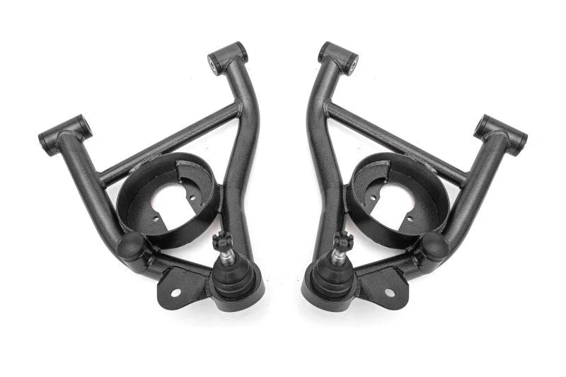 BMR 82-92 F-Body A-arms Lower DOM, Non-adj Delrin Bushings Spring Pocket - Black Hammertone