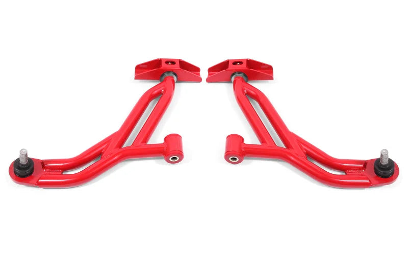 BMR Suspension 05-14 Ford Mustang Lower A-Arms - Red - Non-Adjustable - Main Product View