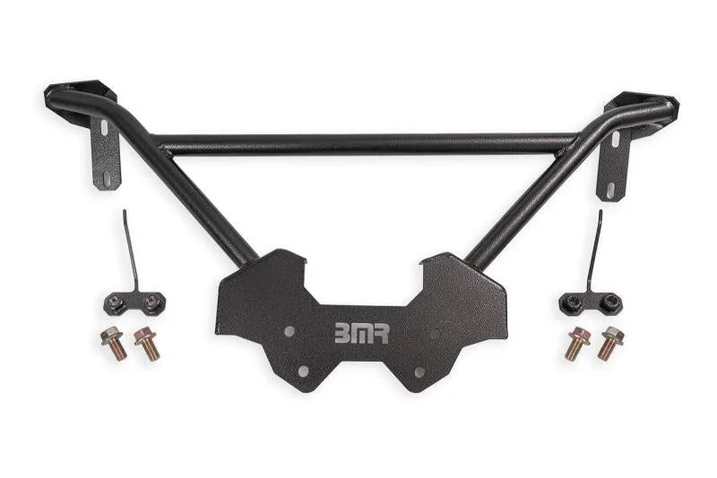 BMR Suspension 64-72 GM A-Body Front Reinforcement Brace - Black Hammertone - Side View