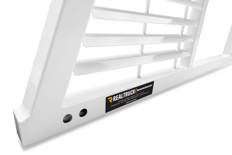 BackRack 99-23 Ford F-250/350 SD Louvered Rack Frame ONLY (Req. HW) - White - Installation View