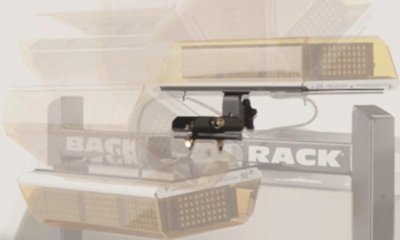 BackRack Light Bracket 16in x 7in Base Center Mount Folding - Back View