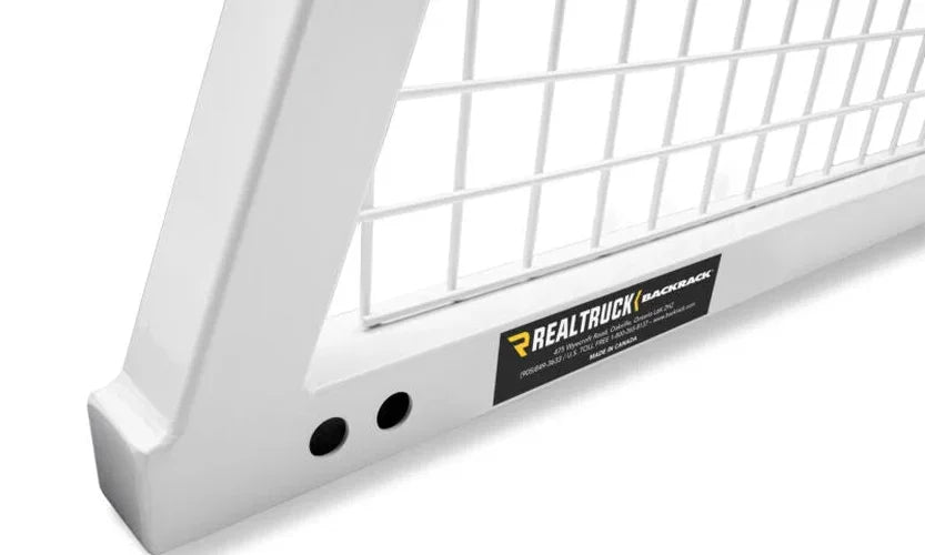 BackRack 17-20 Ford F-250/350/450/550 SD Safetyrack Frame ONLY (Req. HW) - White - Back View