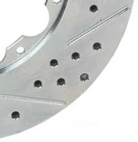 Baer Brake Systems 11.000" X 1.020", 10 x 6.40"BC, 2-Piece, Left, Slot Drilled & Zinc Plated Finish 6910354 - Side View