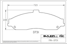 Load image into Gallery viewer, Baer Brake Systems Baer Brakes Replacement Pads Baer 6P Calipers D0731R - Side View