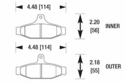 Baer Brake Systems Baer Brakes Replacement Pads Baer Claw SS, Sport & Track Rear Calipers D0413R - Side View