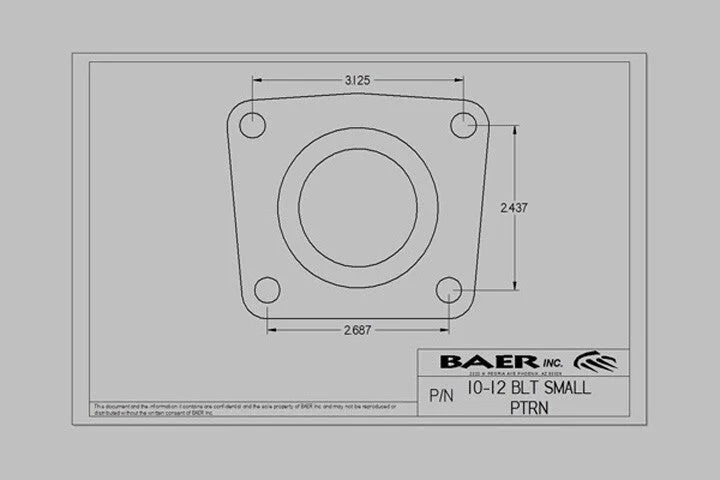 Baer Brake Systems Bolt Small Car Rear Ends w/Staggered Rear Shocks 4302133 fits Gm - Side View