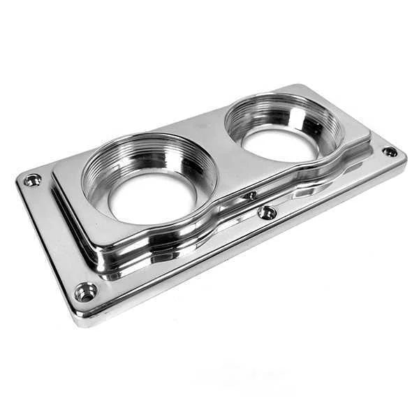 Baer Brake Systems ReMaster 2-Bolt Master Cyl Assembly, Polished, 1in bore, Left Port. 6801213LP fits GM / Ford - Back View