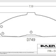 Load image into Gallery viewer, Baer Brake Systems Replacement Pads Used in All Baer Brakes Track4 Brake Kits Using the T4 Caliper D0749R - Side View
