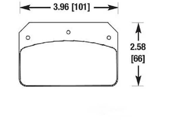 Baer Brake Systems Replacement "Race" Pads Used in Select Baer Systems with the S4 Caliper DR1-N - Side View