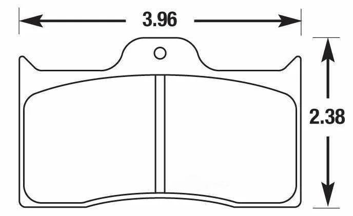Baer Brake Systems Replacement "Street" Pads Used in Select Baer Systems with the S4 Caliper 6070012 - Side View