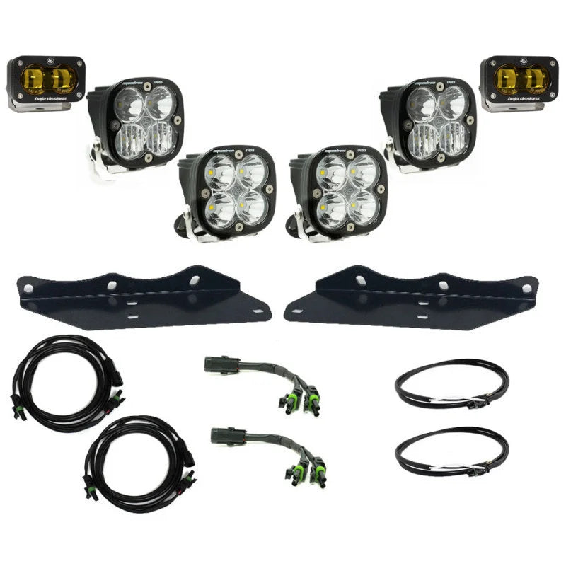 Baja Designs 17-20 Ford F-150 Raptor S2 SAE Pro Fog Pocket Kit - Amber - Side View