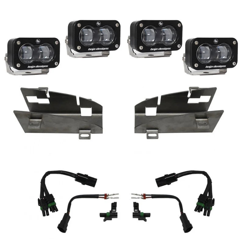 Baja Designs 19-22 Dodge RAM 1500 Rebel / 21-22 1500 TRX S2 SAE Dual Fog Pocket Light Kit - Clear - Detail View