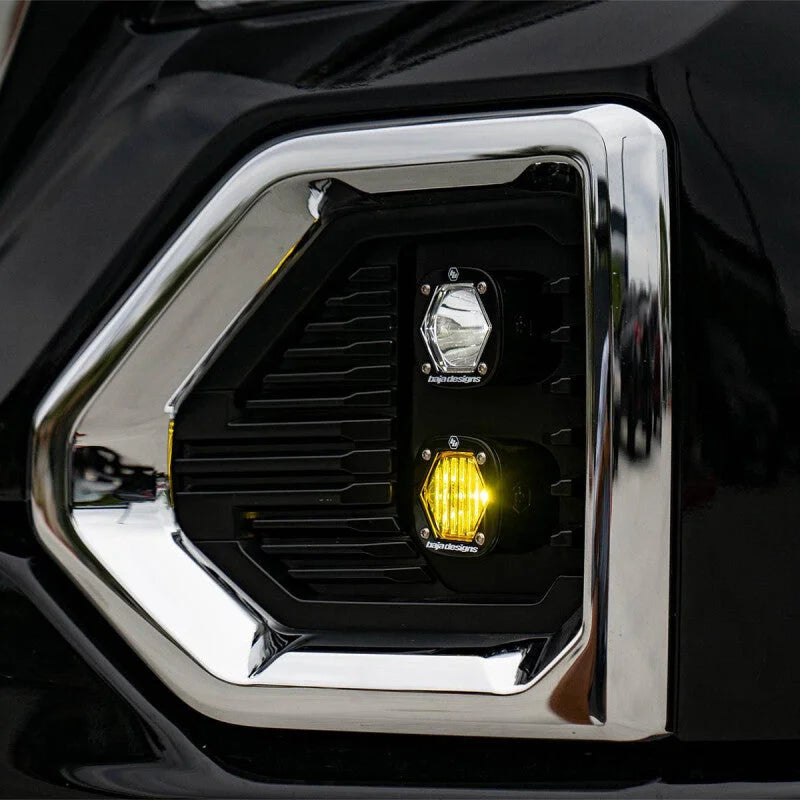Baja Designs 19+ GMC 1500 S1 Fog Pocket Mount Kit Clear Spot / Amber Wide Cornering - Installation View
