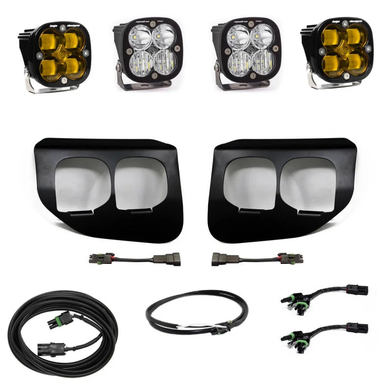 Baja Designs 2020+ Ford Super Duty Fog Lights FPK Amber SAE/Pro DC Baja Designs w/Upfitter - Side View