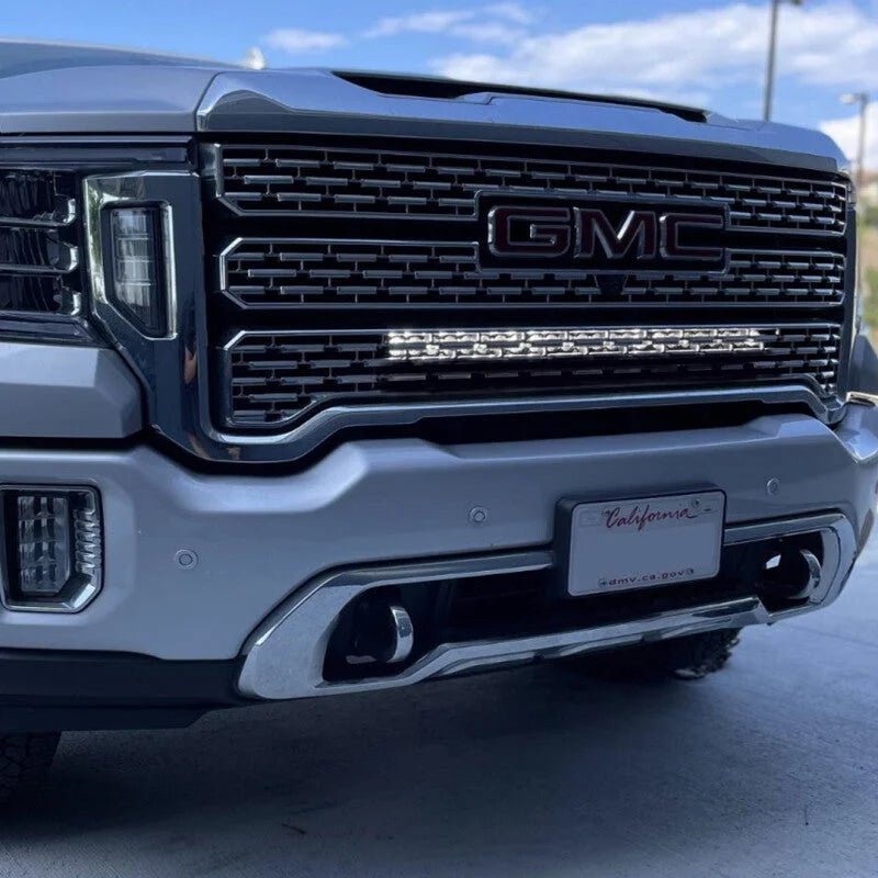 Baja Designs 2020+ GMC 2500/3500 30in Grille LED Light Bar Kit S8 Driving Combo - Side View