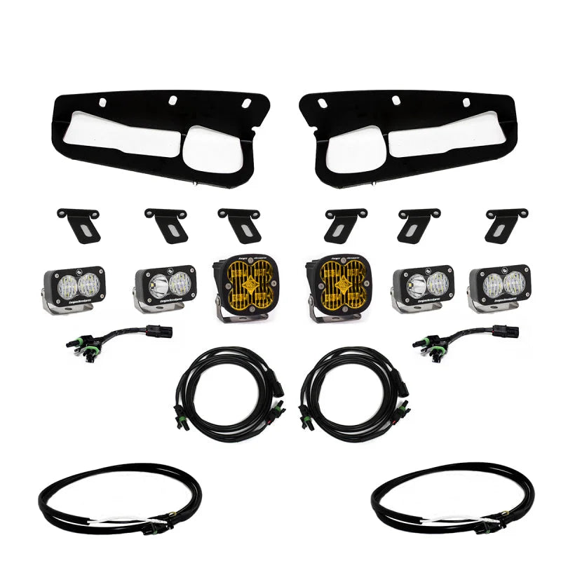 Baja Designs 2021+ Ford Bronco Amber SAE Fog Pocket Kit w/Upfitter - Main Product View