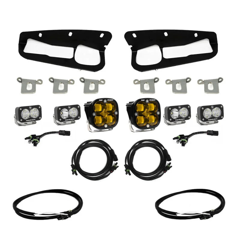 Baja Designs 2021+ Ford Bronco Amber SAE Fog Pocket Kit w/Upfitter - Side View