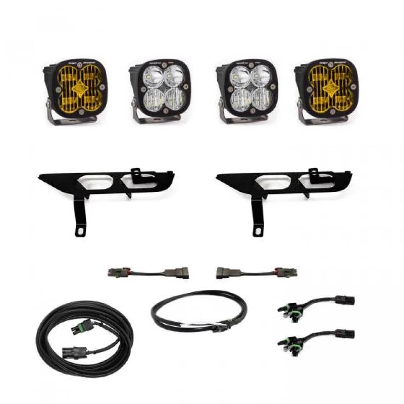 Baja Designs 2021+ Ford F150 Fog Pocket Kit SAE Amber Squadron Pro DC - Main Product View