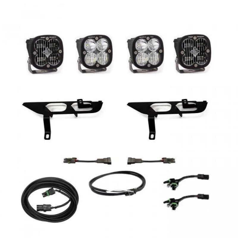 Baja Designs 2021+ Ford F150 Fog Pocket Kit SAE Clear Squadron Sport DC with Upfitter - Side View