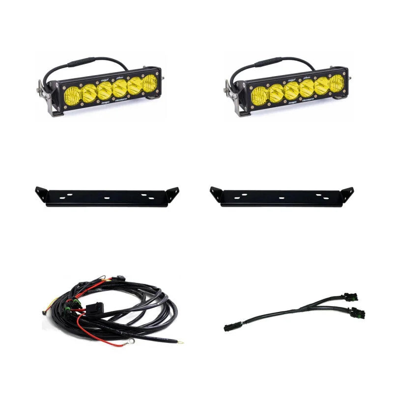 Baja Designs 2021+ Ford Raptor OnX6 Behind Grill Kit -10in. Amber D/C - Main Product View