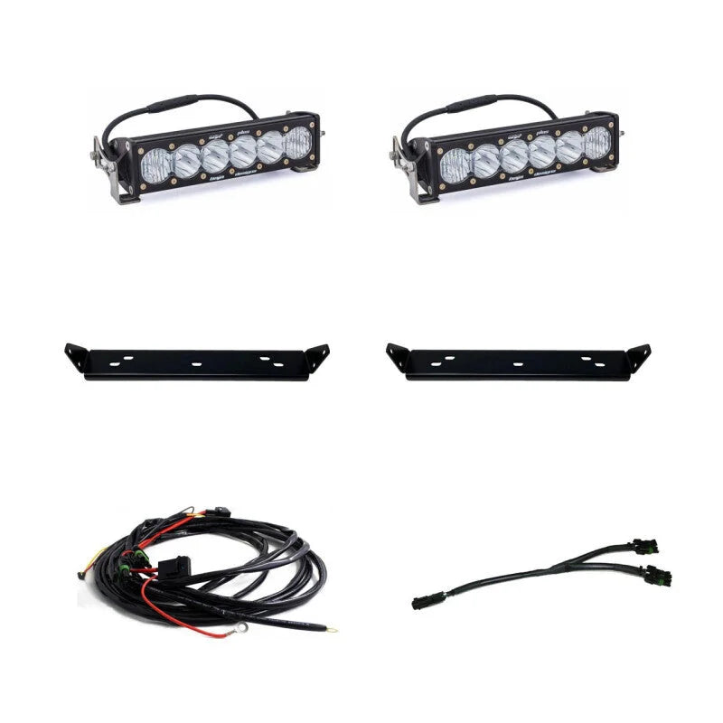 Baja Designs 2021+ Ford Raptor OnX6 Behind Grill Kit -10in. Clear D/C - Side View
