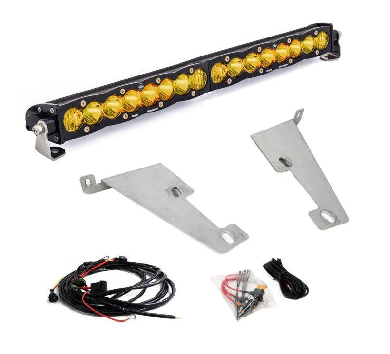 Baja Designs 2022 Toyota Tundra 20in S8 Behind Bumper Light Mount Kit - Amber - Side View