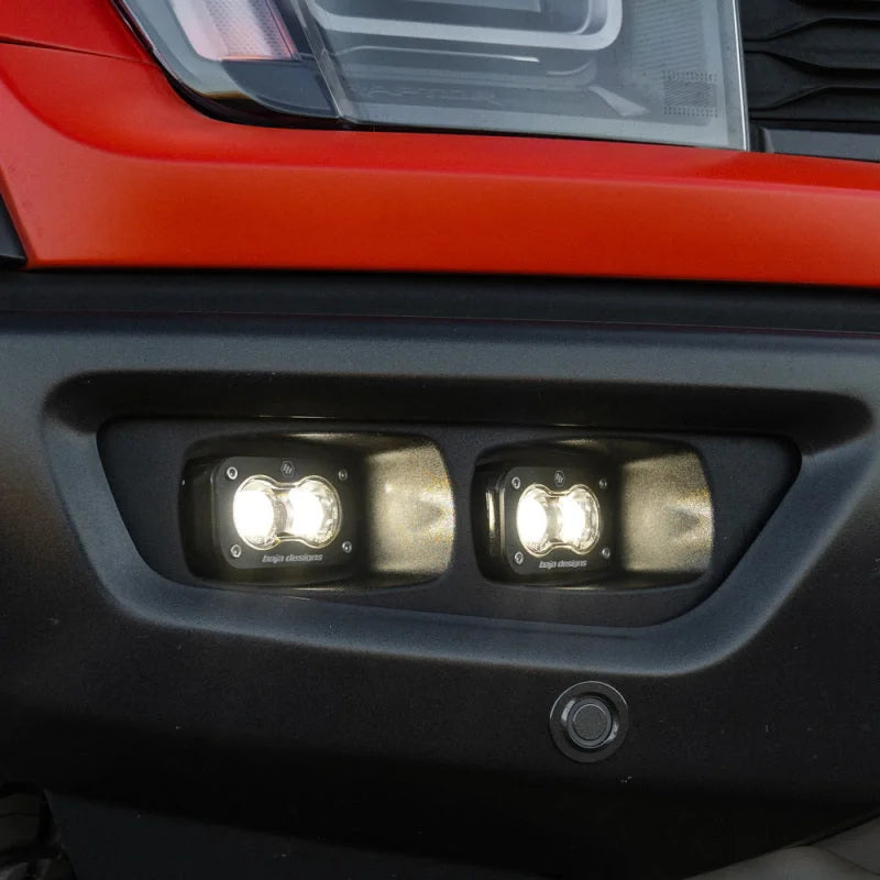 Baja Designs 2022+ Toyota Tundra S2 SAE OEM Fog Light Replacement Kit - Clear - Side View