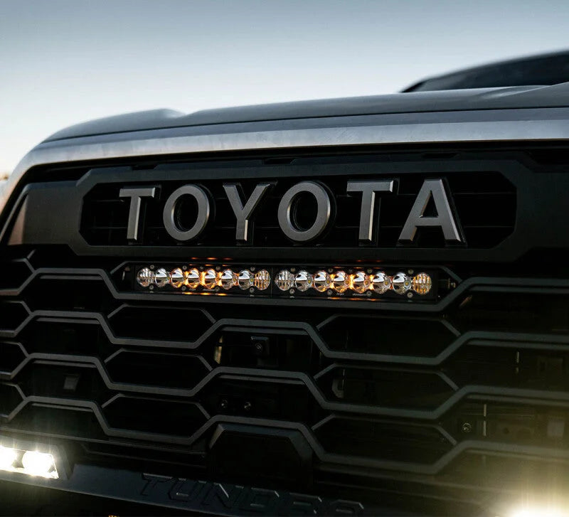 Baja Designs 2022 Toyota Tundra TRD 20in S8 OEM Replacement Kit - Amber - Installation View
