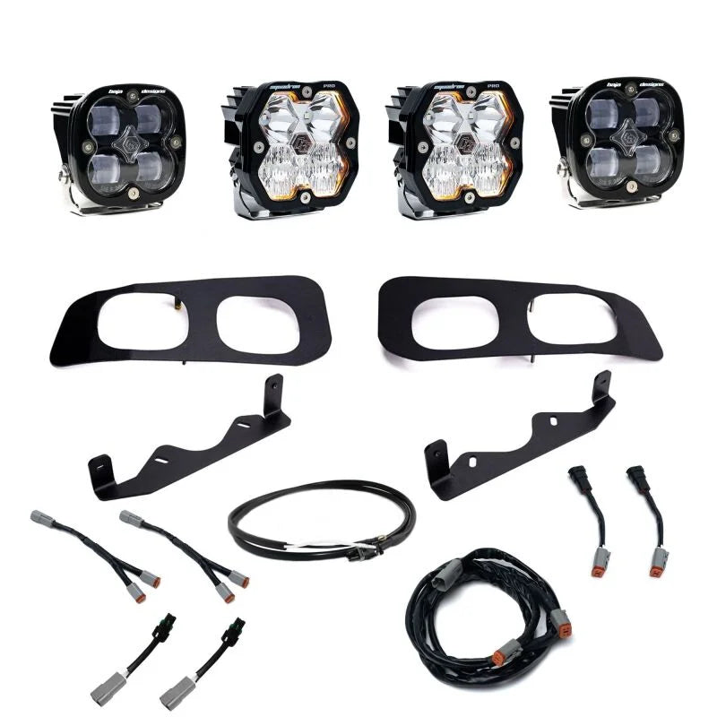 Baja Designs 2023+ Ford Super Duty Squadron Pro/SAE 2.0 Dual Fog Pocket Kit (SAE Fog) - Clear