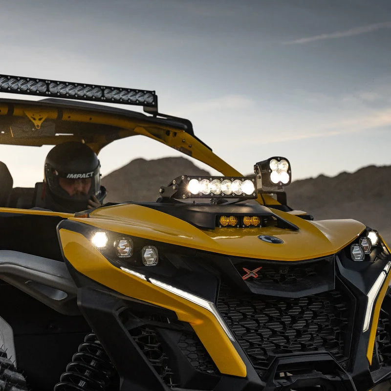 Baja Designs Can-Am Maverick R Clear 10in OnX6+ Shock Tower Kit - Side View