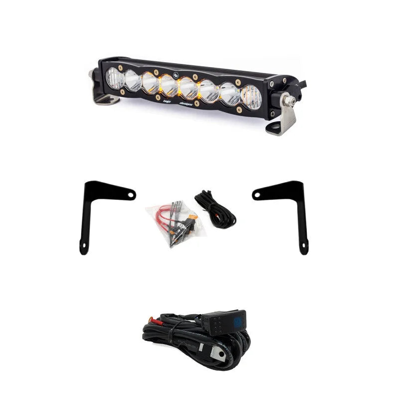Baja Designs Can-Am X3 Shock Mount Kit w/10in S8 Light Bar - Amber - Side View