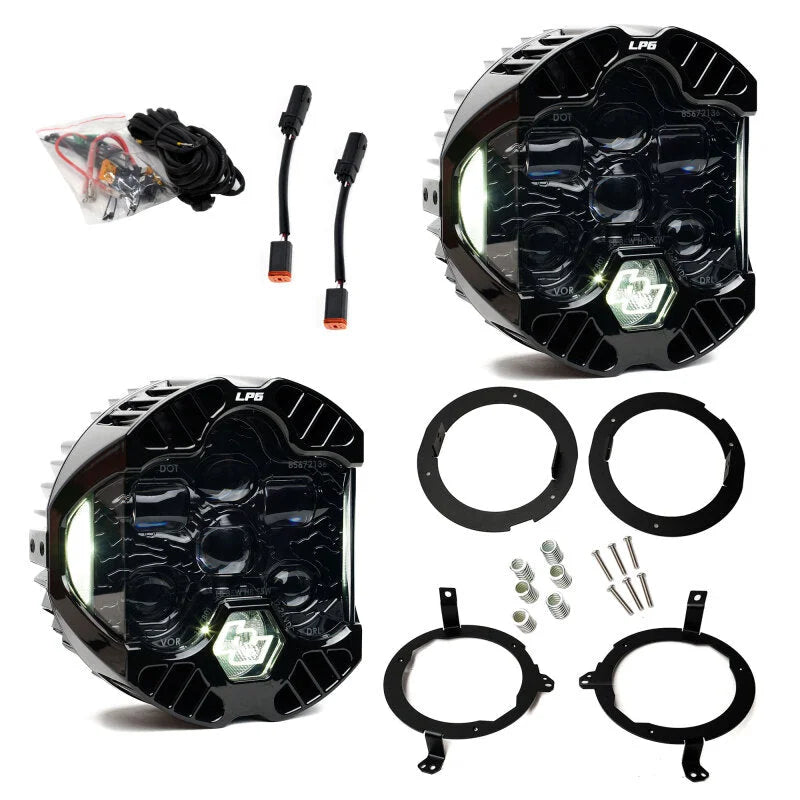 Baja Designs DOT LP6 LED Headlight Kit - Clear 448313 fits 2020-2024 Jeep Gladiator / Wrangler - Side View